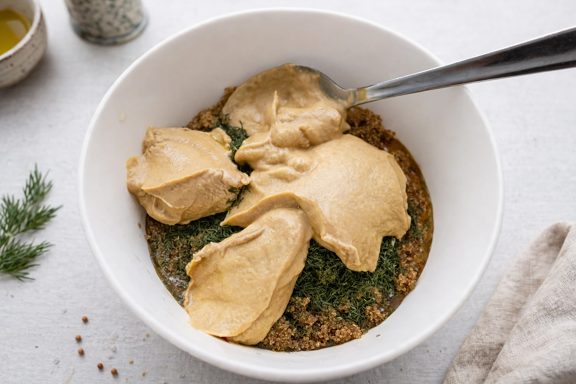 Trin billede for Server rævesaucen til røget laks, gravad laks eller peberrøget ørred.
Den gør sig også overraskende godt som dip til kartofler, men det fortæller vi ikke traditionerne. 🙂